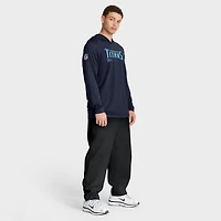 Men's Nike Navy Tennessee Titans Sideline Pure Fury Dri-FIT Long Sleeve Hoodie T-Shirt