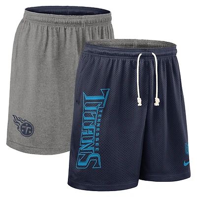 Short réversible Nike Dri-FIT bleu marine Tennessee Titans pour homme