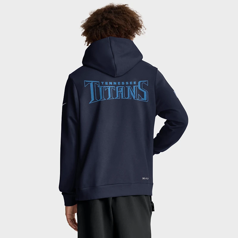 Men's Nike Navy Tennessee Titans Sideline Standard Issue Initial Home Dri-FIT Hoodie