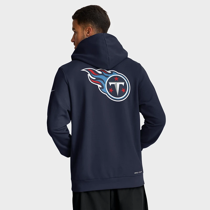 Sweat à capuche Nike bleu marine Tennessee Titans Sideline Utility Player Dri-FIT pour homme