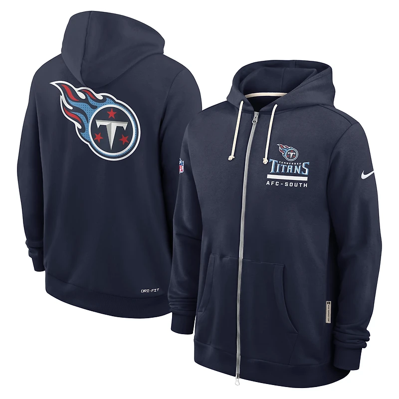 Sweat à capuche Nike bleu marine Tennessee Titans Sideline Utility Player Dri-FIT pour homme