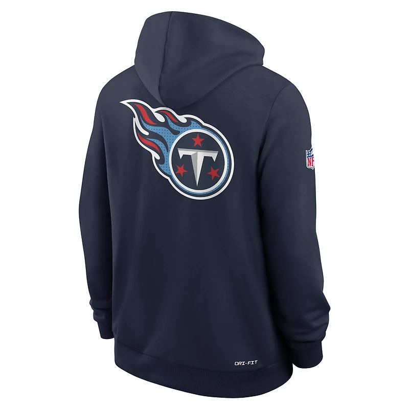 Sweat à capuche Nike bleu marine Tennessee Titans Sideline Utility Player Dri-FIT pour homme