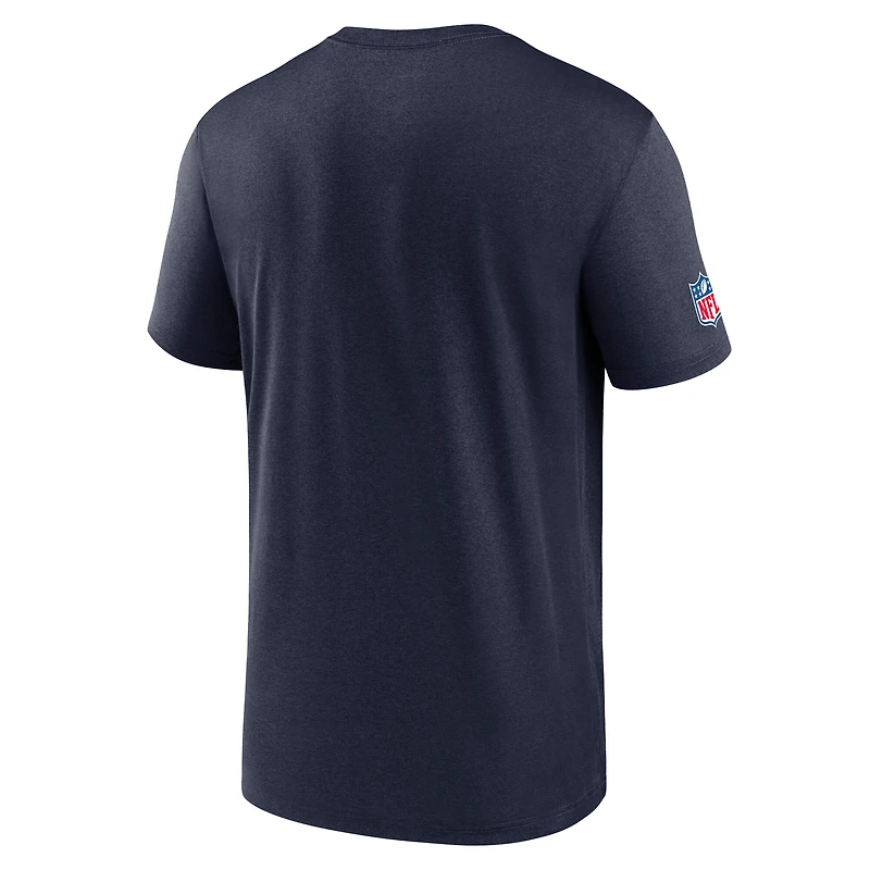 Men's Nike Navy Tennessee Titans Wordmark Block Sideline Legend Performance T-Shirt