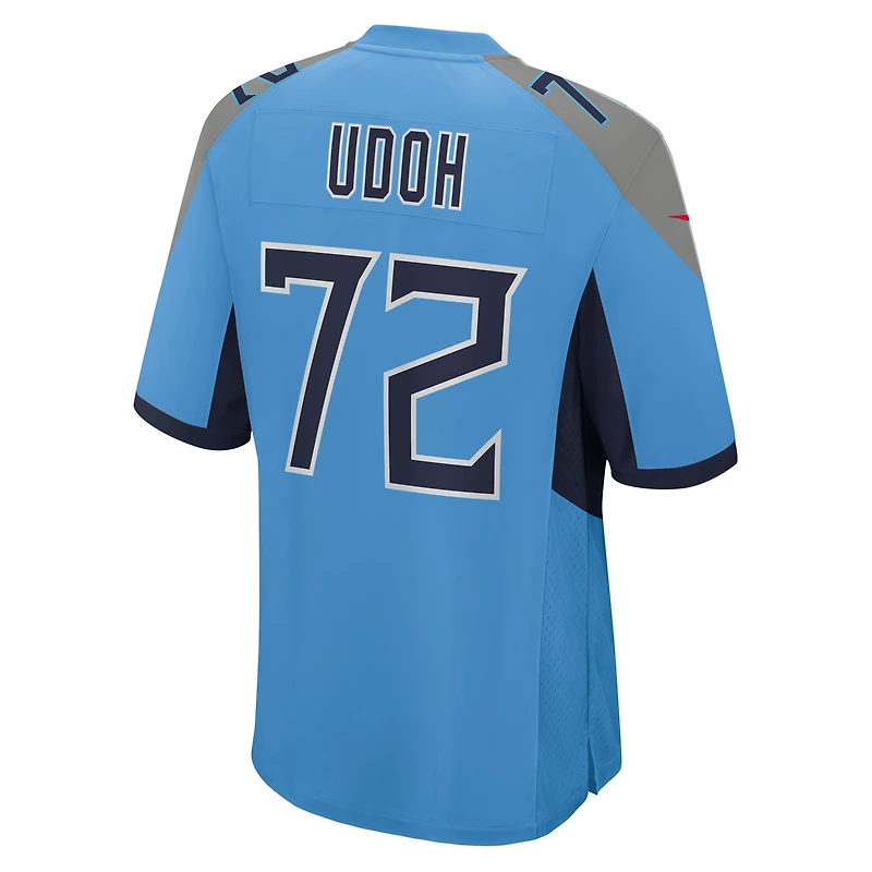 Maillot Nike Olisaemeka Udoh pour homme, bleu poudre, équipe des Titans du Tennessee