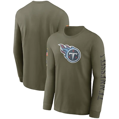 Men's Nike Olive Tennessee Titans 2022 Salute To Service - Team Logo Long Sleeve T-Shirt