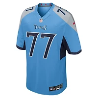 Maillot Nike Peter Skoronski bleu clair pour homme, équipe des Titans du Tennessee