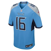 Men's Nike Treylon Burks  Light Blue Tennessee Titans Team Game Jersey