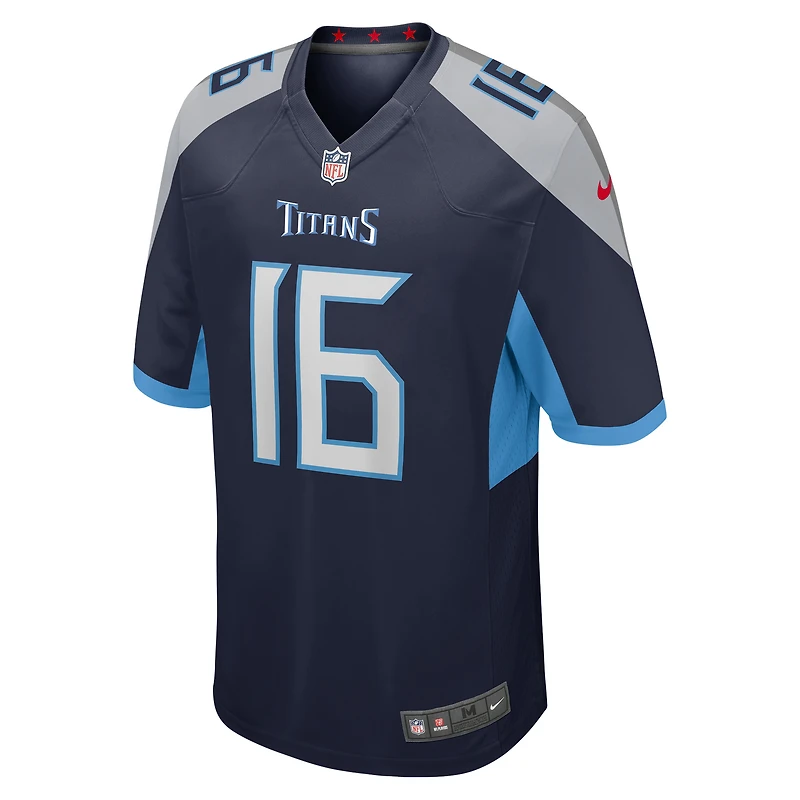 Maillot de match joueur Nike Treylon Burks pour hommes, bleu marine, Tennessee Titans