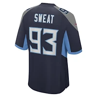 Sweat Nike T'Vondre pour homme - Maillot de match l'équipe Tennessee Titans Bleu marine