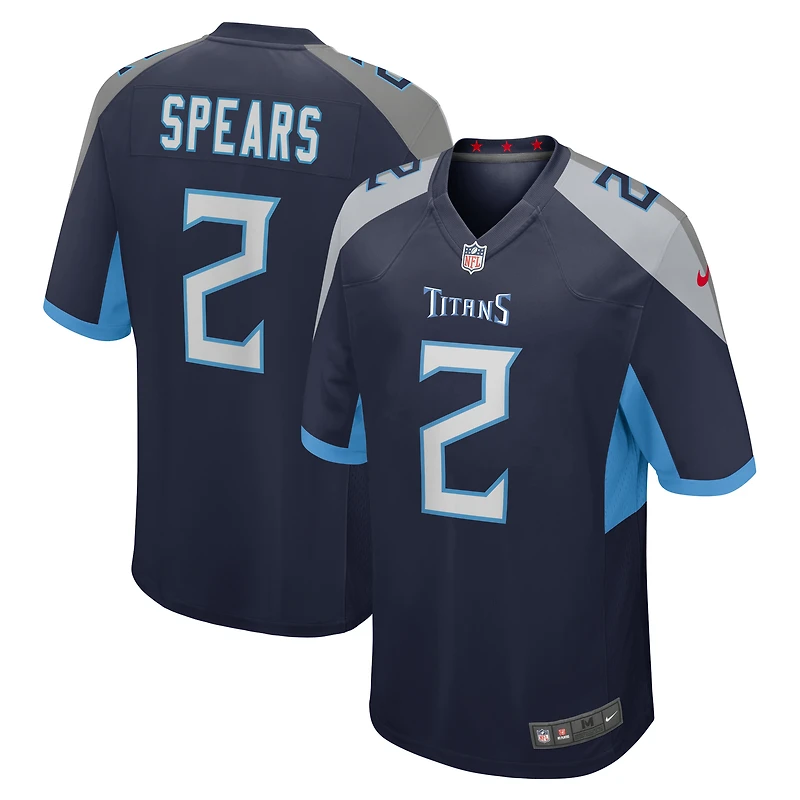 Maillot de match Nike Tyjae Spears bleu marine pour homme des Tennessee Titans