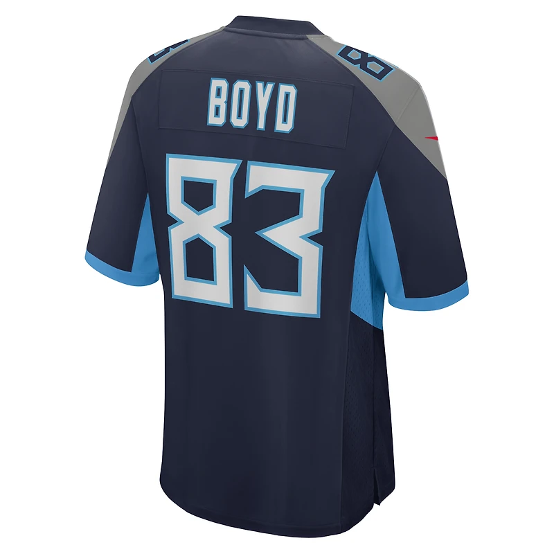 Maillot de match Nike Tyler Boyd bleu marine Tennessee Titans pour homme