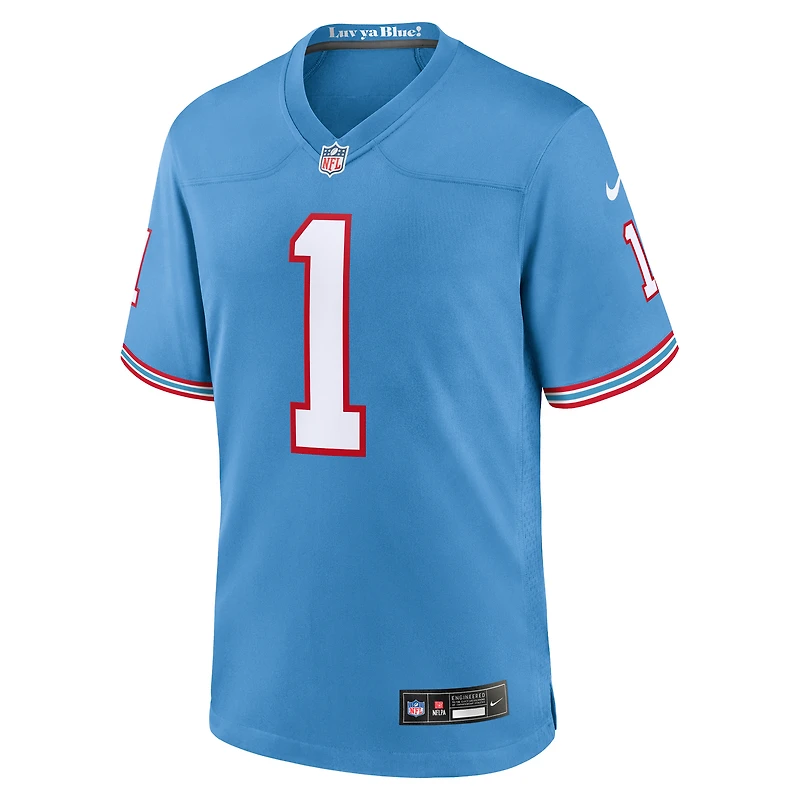 Men's Nike Warren Moon Light Blue Tennessee Titans Retired Player Alternate Game Jersey