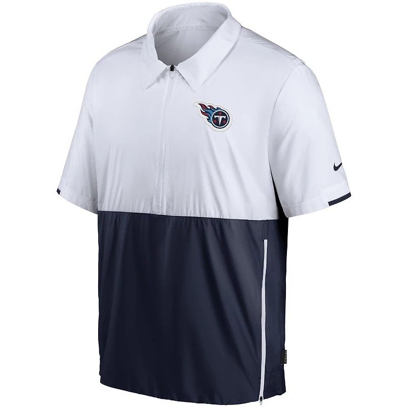 Veste à demi-glissière pour homme Nike Tennessee Titans Sideline Coaches - Blanc/Bleu marine