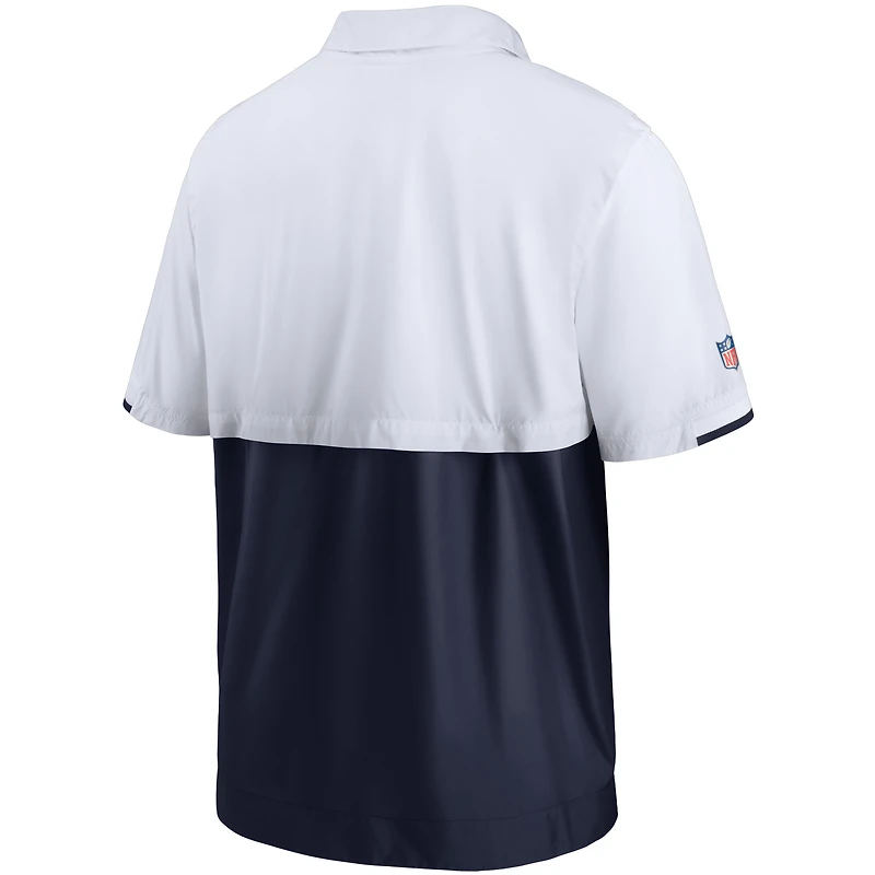 Veste à demi-glissière pour homme Nike Tennessee Titans Sideline Coaches - Blanc/Bleu marine