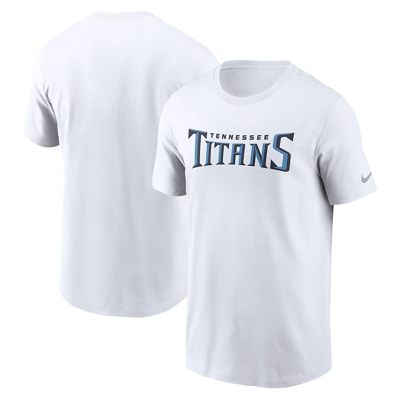 Men's Nike White Tennessee Titans Primetime Wordmark Essential T-Shirt