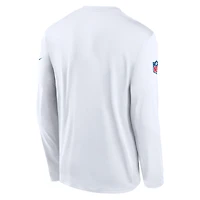 T-shirt à manches longues Nike Legend Dri-FIT blanc Tennessee Titans Sideline avec petit logo pour homme