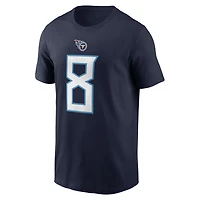 Men's Nike Will Levis Navy Tennessee Titans  Player Name & Number T-Shirt