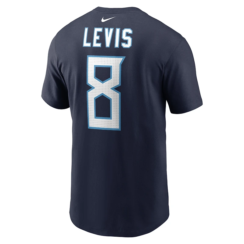 Men's Nike Will Levis Navy Tennessee Titans  Player Name & Number T-Shirt