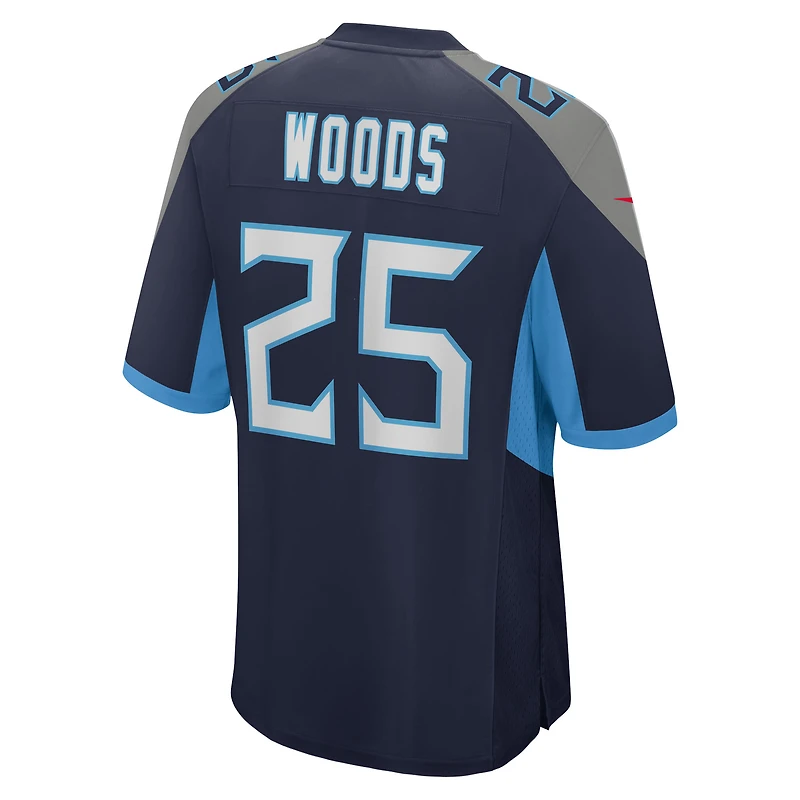 Men's Nike Xavier Woods  Navy Tennessee Titans Team Game Jersey