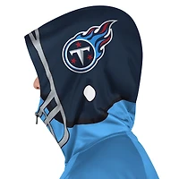 Men's Pro Player Light Blue/Navy Tennessee Titans Helmet Full-Zip Hooded Track Jacket
