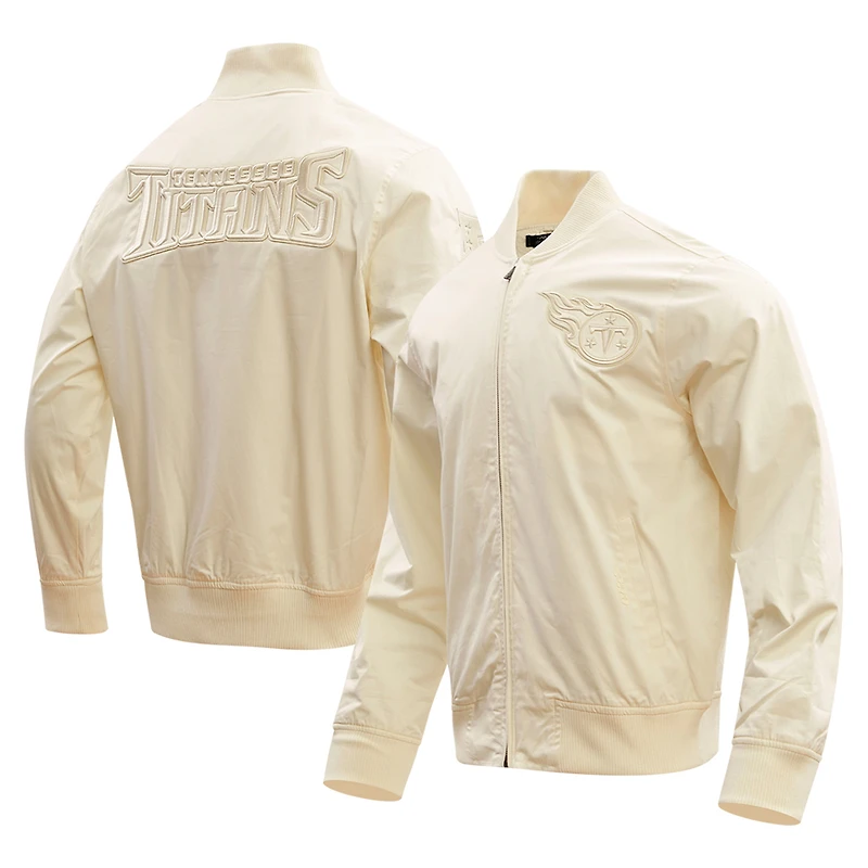 Veste neutre entièrement zippée Pro Standard pour hommes, crème, Tennessee Titans