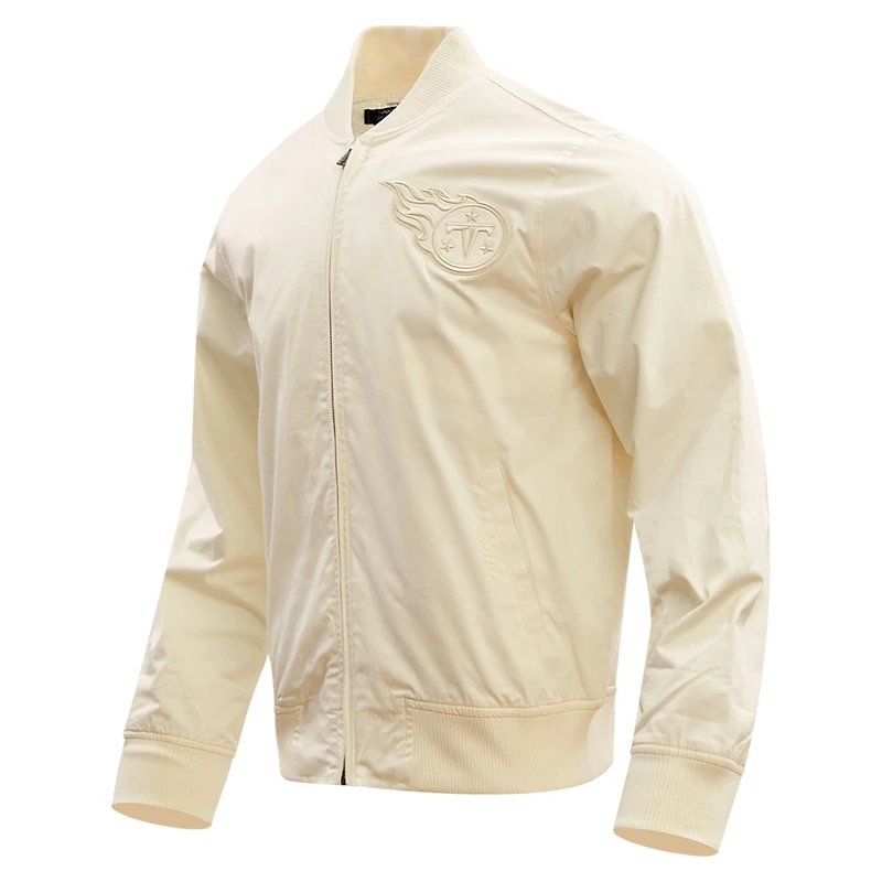 Veste neutre entièrement zippée Pro Standard pour hommes, crème, Tennessee Titans