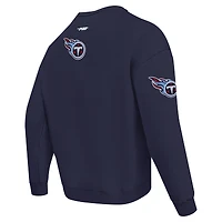 Men's Pro Standard Navy Tennessee Titans Turn It Up Drop Shoulder Pullover Sweatshirt