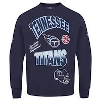 Men's Pro Standard Navy Tennessee Titans Turn It Up Drop Shoulder Pullover Sweatshirt