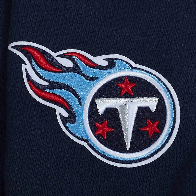 Men's Pro Standard Navy Tennessee Titans Turn It Up Drop Shoulder Pullover Sweatshirt