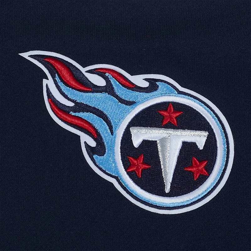 Men's Pro Standard Navy Tennessee Titans Turn It Up Drop Shoulder Pullover Sweatshirt