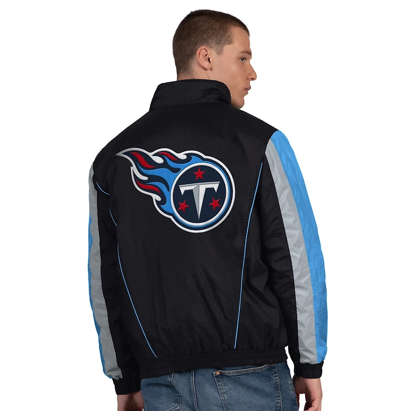 Men's Starter  Black Tennessee Titans Thursday Night Gridiron Half-Zip Jacket