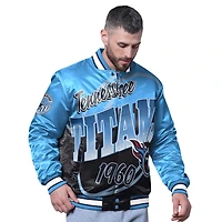 Men's Starter Light Blue Tennessee Titans Pass Rush Varsity Full-Snap Jacket