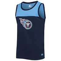 Débardeur mode Starter bleu marine/bleu Tennessee Titans Team Touchdown pour homme