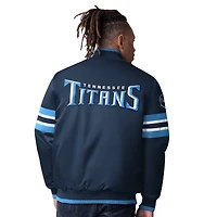 Men's Starter  Navy Tennessee Titans Scout I Full-Snap Varsity Jacket