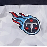 Men's Starter White/Navy Tennessee Titans Thursday Night Gridiron Raglan Half-Zip Hooded Jacket