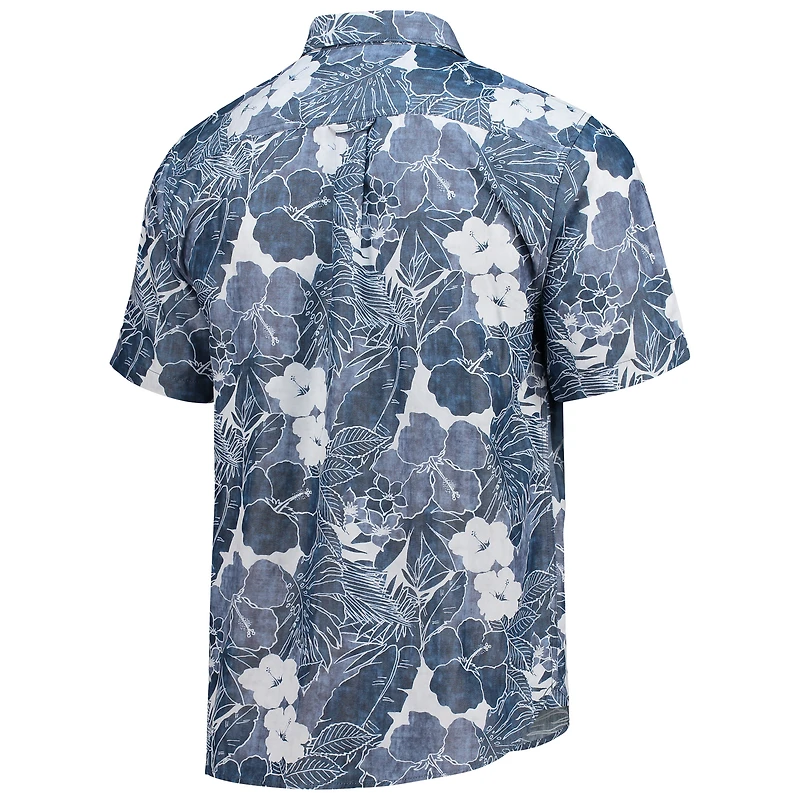 Chemise boutonnée IslandZone à motif floral des Tennessee Titans de Tommy Bahama pour homme, bleu marine