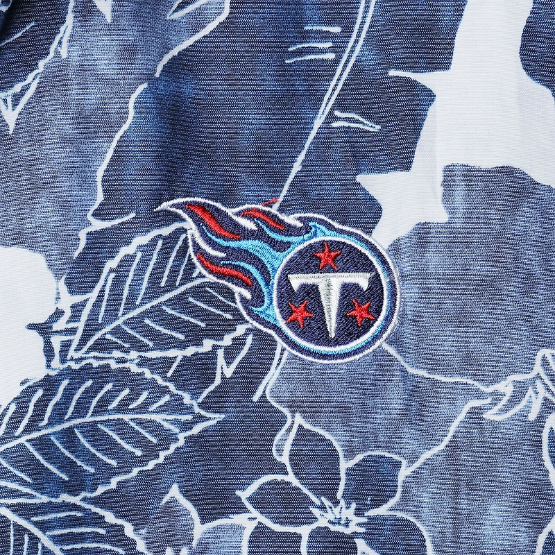 Chemise boutonnée IslandZone à motif floral des Tennessee Titans de Tommy Bahama pour homme, bleu marine