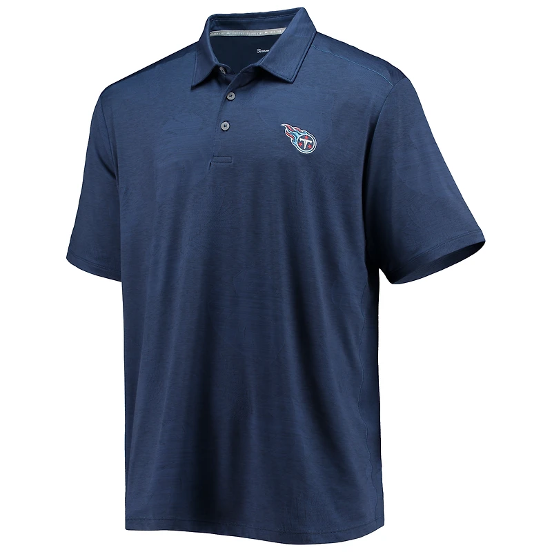 Polo Tommy Bahama Navy Tennessee Titans Palm Coast Delray Frond Allover IslandZone pour homme
