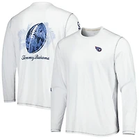 T-shirt à manches longues Tommy Bahama Tennessee Titans Laces Out Billboard pour homme, blanc