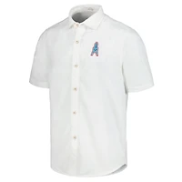 Chemise de camp boutonnée Tommy Bahama White Buffalo Bills Sport Coconut Point Palm Vista IslandZone pour hommes