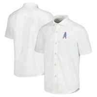 Chemise de camp boutonnée Tommy Bahama White Buffalo Bills Sport Coconut Point Palm Vista IslandZone pour hommes