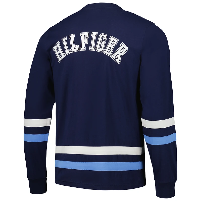 T-shirt à manches longues Tommy Hilfiger pour hommes bleu marine/bleu clair Tennessee Titans Nolan
