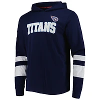T-shirt à capuche manches longues Alex des Tennessee Titans Tommy Hilfiger pour homme, bleu marine/blanc