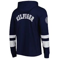 T-shirt à capuche manches longues Alex des Tennessee Titans Tommy Hilfiger pour homme, bleu marine/blanc