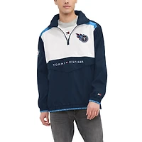 Haut à capuche demi-zip Tommy Hilfiger pour hommes, bleu marine/blanc, Tennessee Titans Carter