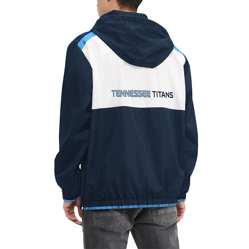Haut à capuche demi-zip Tommy Hilfiger pour hommes, bleu marine/blanc, Tennessee Titans Carter