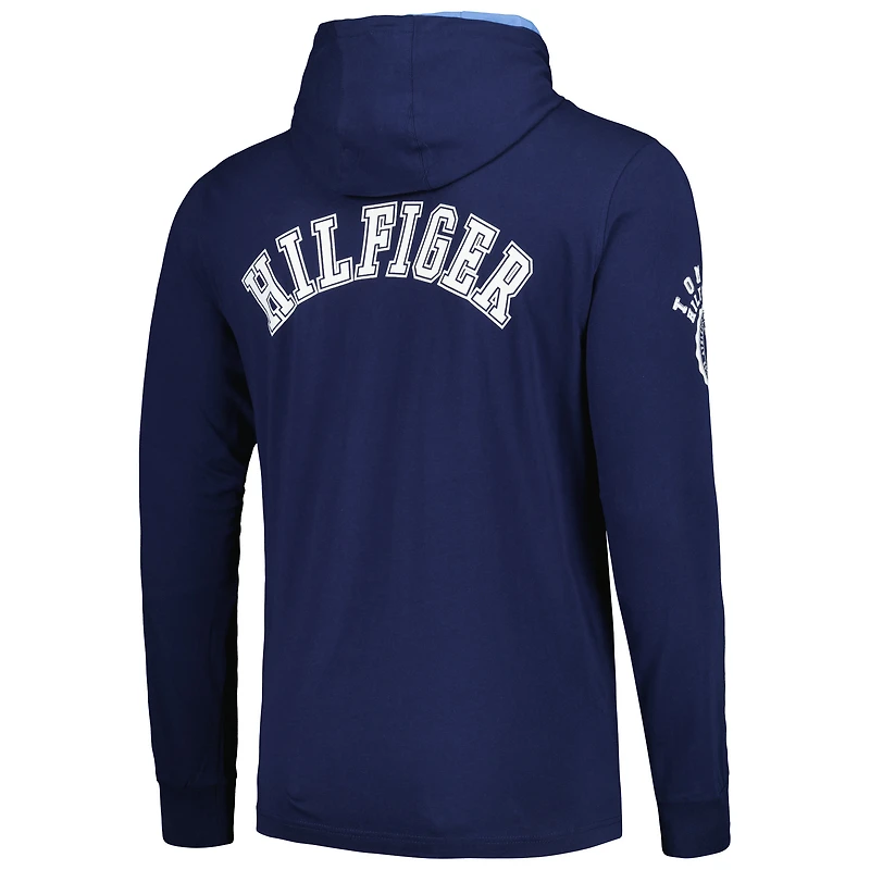 T-shirt à capuche manches longues Tommy Hilfiger pour hommes Tennessee Titans Morgan bleu marine