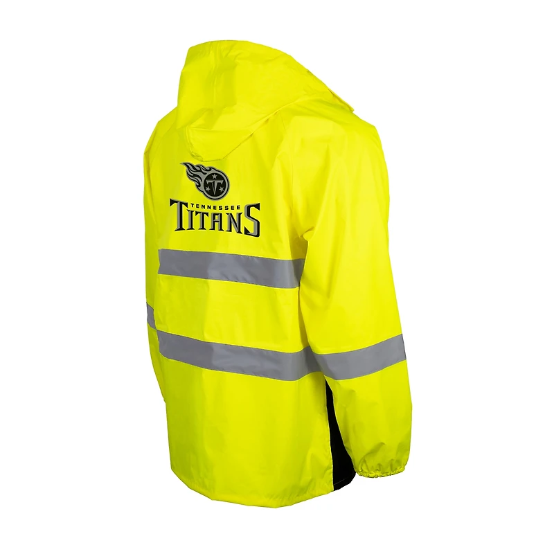 Men's Yellow Tennessee Titans Hi-Vis Safety Waterproof Rainshell Full-Zip Hooded Jacket