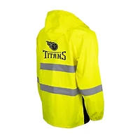 Men's Yellow Tennessee Titans Hi-Vis Safety Waterproof Rainshell Full-Zip Hooded Jacket