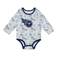 Ensemble 3 pièces pour nouveau-né et nourrisson Tennessee Titans Little Champ, body à manches longues, pantalon bonnet revers